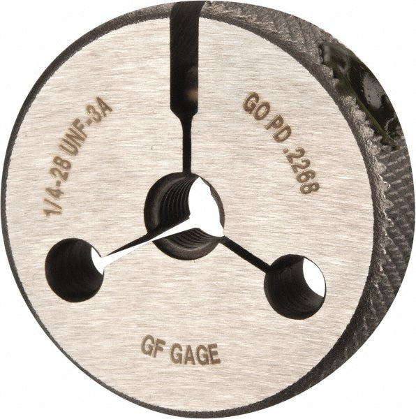 GF Gage R0250283AGK GF Gage Thread Ring Gage: 1/4-28 Thread, UNF, 3A Class of Fit, Go (R0250283AGK)
