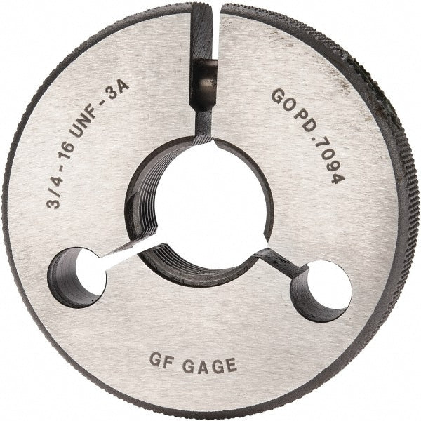 GF Gage R0750163AGK GF Gage Thread Ring Gage: 3/4-16 Thread, UNF, 3A Class of Fit, Go (R0750163AGK)