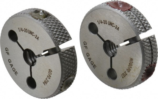 GF Gage R0250202AS GF Gage Thread Ring Gage: 1/4-20 Thread, UNC, 2A Class of Fit, Go & (R0250202AS)