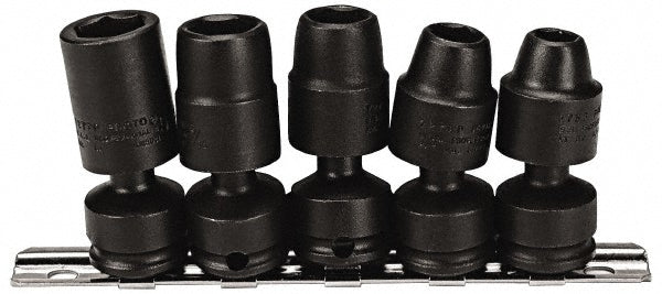 Proto J72142 Proto Socket Set: Impact Standard, 5 Pc, 3/8" Drive, 3/8 to 5/8" (J72142)