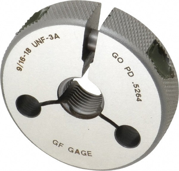GF Gage R0562183AS GF Gage Thread Ring Gage: 9/16-18 Thread, UNF, 3A Class of Fit, Go (R0562183AS)