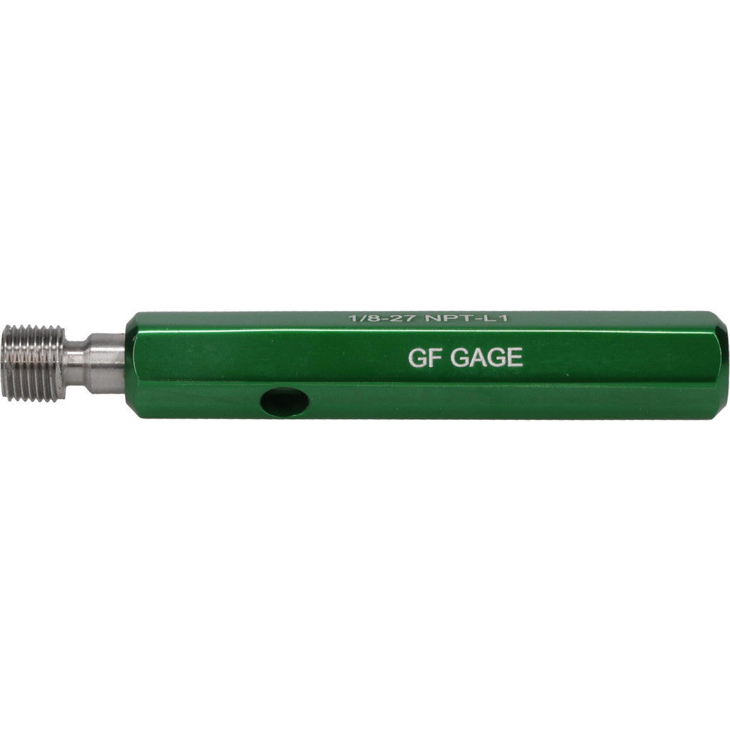 GF Gage P012527NSE GF Gage Pipe Thread Plug Gage: Tapered, 1/8-27, Class L-1, Single End (P012527NSE)