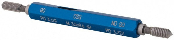 OSG 1500200200 OSG Thread Plug Gage: M3.5x0.6, Class 6H, Double End, Go/No Go (1500200200)