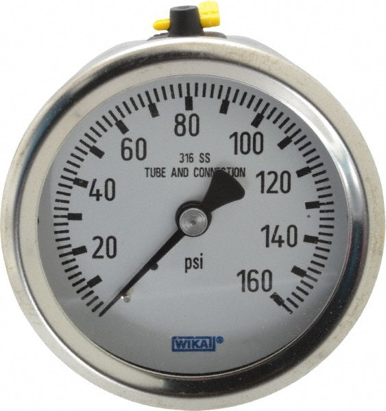 Wika 9768319 Wika Pressure Gauge: 2-1/2" Dial Dia, 0 Min psi, 160 Max psi, 1/4" (9768319)