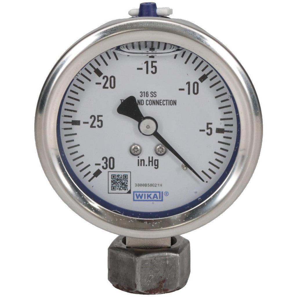 Wika 9833646 Wika Pressure Gauge: 2-1/2" Dial Dia, 0 Min psi, 30 Max psi, 1/4" (9833646)