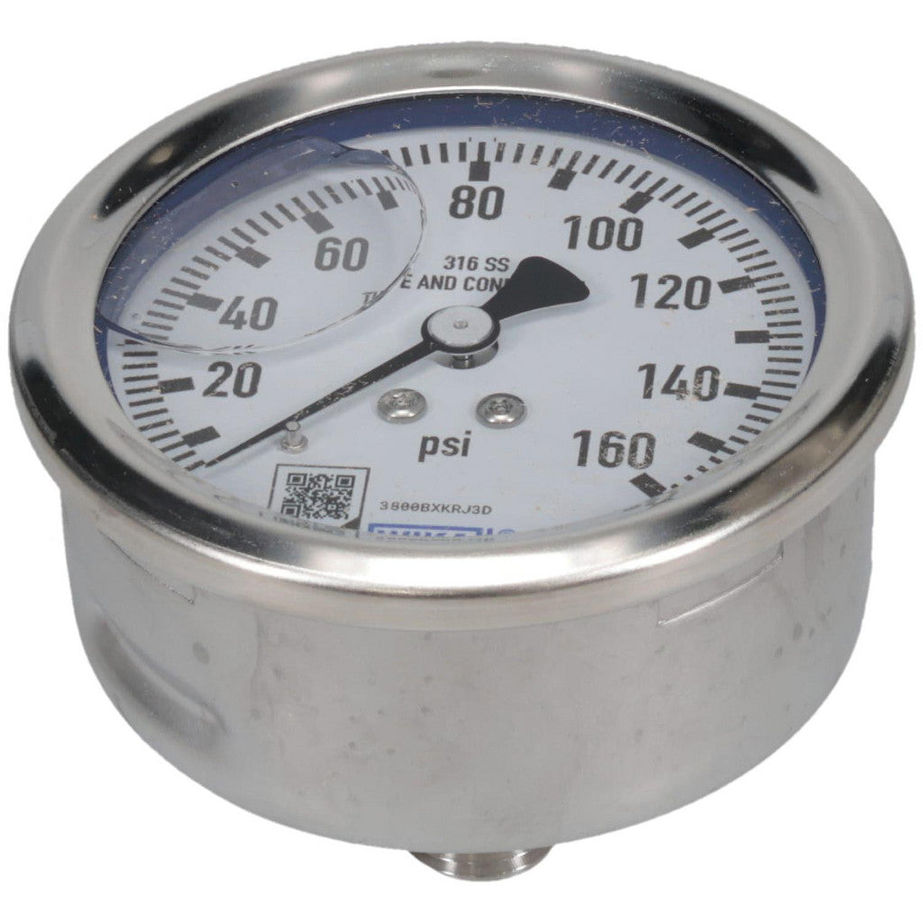 Wika 9833239 Wika Pressure Gauge: 2-1/2" Dial Dia, 0 Min psi, 160 Max psi, 1/4" (9833239)