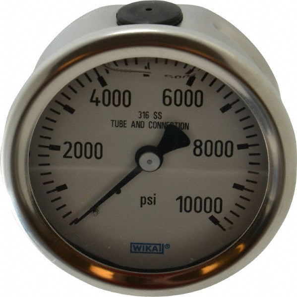 Wika 9833132 Wika Pressure Gauge: 2-1/2" Dial Dia, 0 Min psi, 10000 Max psi, 1/4" (9833132)