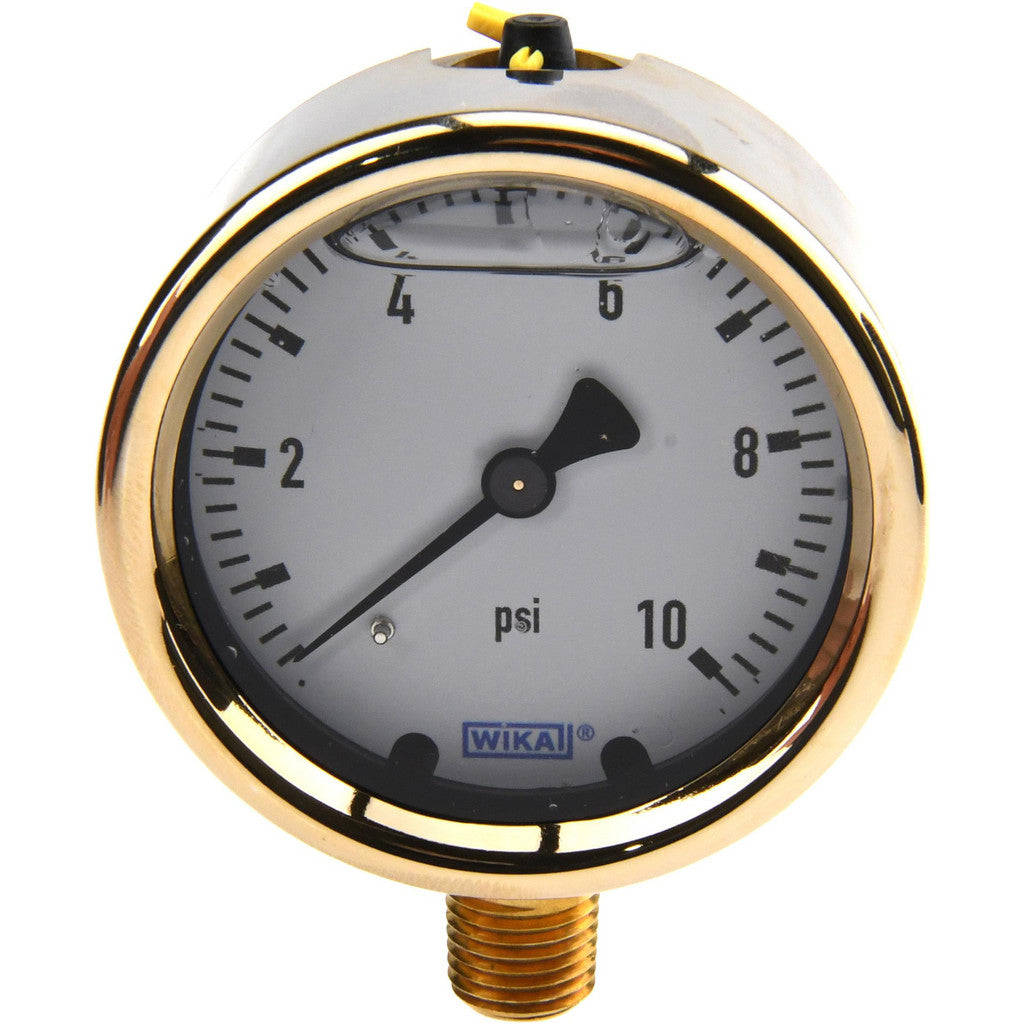 Wika 9629548 Wika Pressure Gauge: 2-1/2" Dial Dia, 0 Min psi, 10 Max psi, 1/4" (9629548)