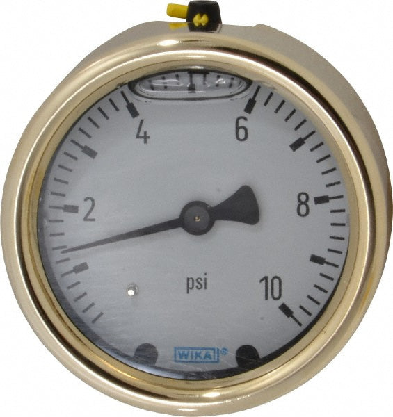 Wika 9629556 Wika Pressure Gauge: 2-1/2" Dial Dia, 0 Min psi, 10 Max psi, 1/4" (9629556)