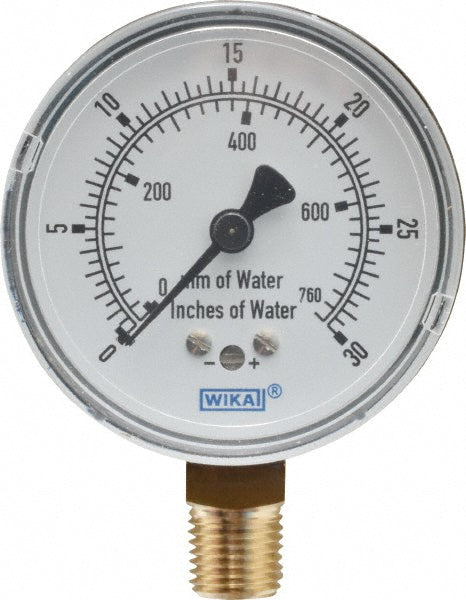 Wika 9851690 Wika Pressure Gauge: 2-1/2" Dial Dia, 0 Min psi, 760 Max psi, 1/4" (9851690)
