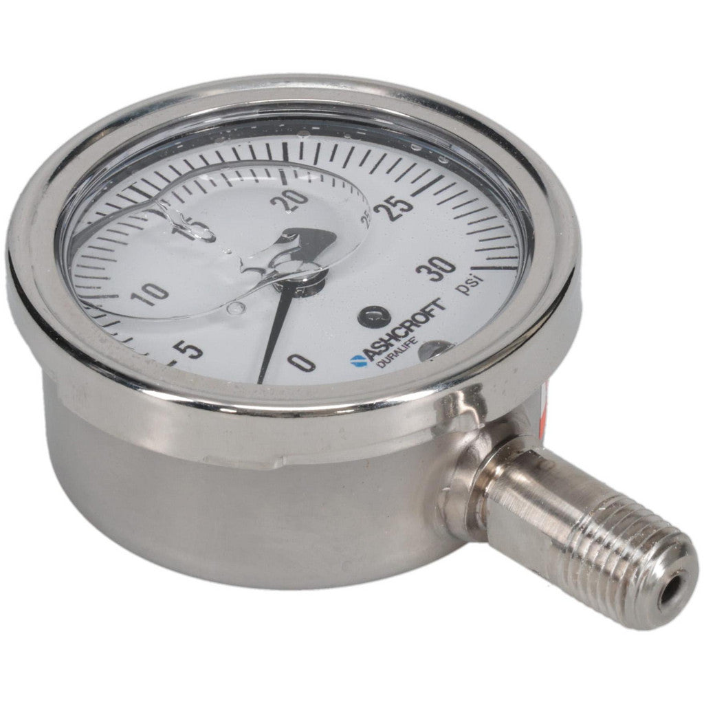 Ashcroft 94474 Ashcroft Pressure Gauge: 2-1/2" Dial Dia, 0 Min psi, 30 Max psi, 1/4" (94474)