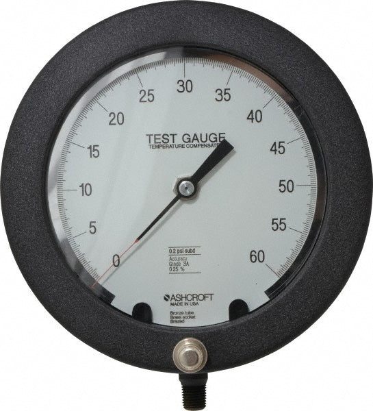 Ashcroft 92644 Ashcroft Pressure Gauge: 6" Dial Dia, 0 Min psi, 60 Max psi, 1/4", NPT (92644)