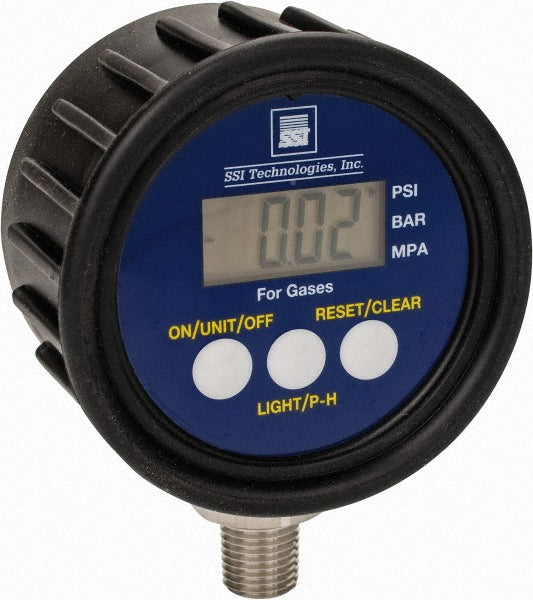 SSI Technologies MG1-500-A-9V-R SSI Technologies Pressure Gauge: 2-1/2" Dial Dia, 0 Min psi (MG1-500-A-9V-R)