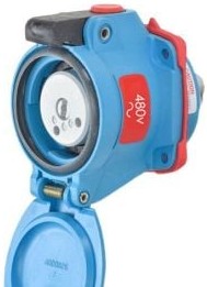 Meltric Plugs & Receptacles 63-14042 - Receptacle, 20A, 480V, 2P+G, Poly, DSN20 (63-14042)