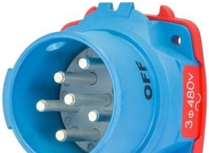 Meltric Plugs & Receptacles 63-38043-972 - Inlet, 30A, 480V, 3P+G, Poly, DSN30 (63-38043-972)