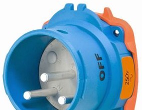 Meltric Plugs & Receptacles 63-38072 - Inlet, 30A, 250V, 2P+G, Poly, DSN30 Decontactor (63-38072)