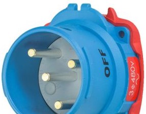 Meltric Plugs & Receptacles 63-68043 - Inlet, 60A, 480V, 3P+G, Poly, DSN60 Decontactor (63-68043)