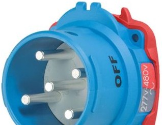 Meltric Plugs & Receptacles 63-68047 - Inlet, 60A, 277/480V, 3P+N+G, Poly, DSN60 (63-68047)