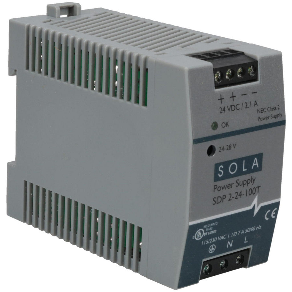 Sola/Hevi-Duty SDP2-24-100T Sola/Hevi-Duty 100 Watt, 2.10 Amp, 264 VAC, 375 VDC Input, 24 to (SDP2-24-100T)