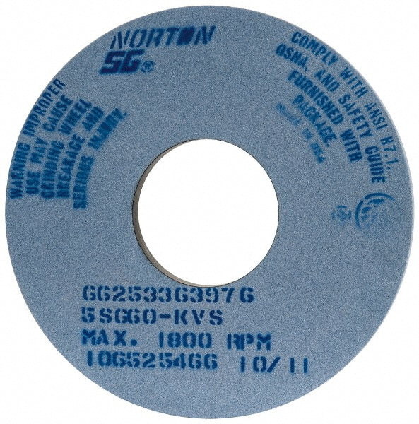 Norton 66253363976 Norton Surface Grinding Wheel: 14" Dia, 1" Thick, 5" Arbor, 60 Grit (66253363976)