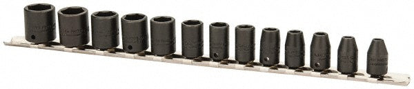 Proto J69206 Proto Socket Set: Impact Standard, 13 Pc, 1/4" Drive, 4.00 to 10.00 mm (J69206)