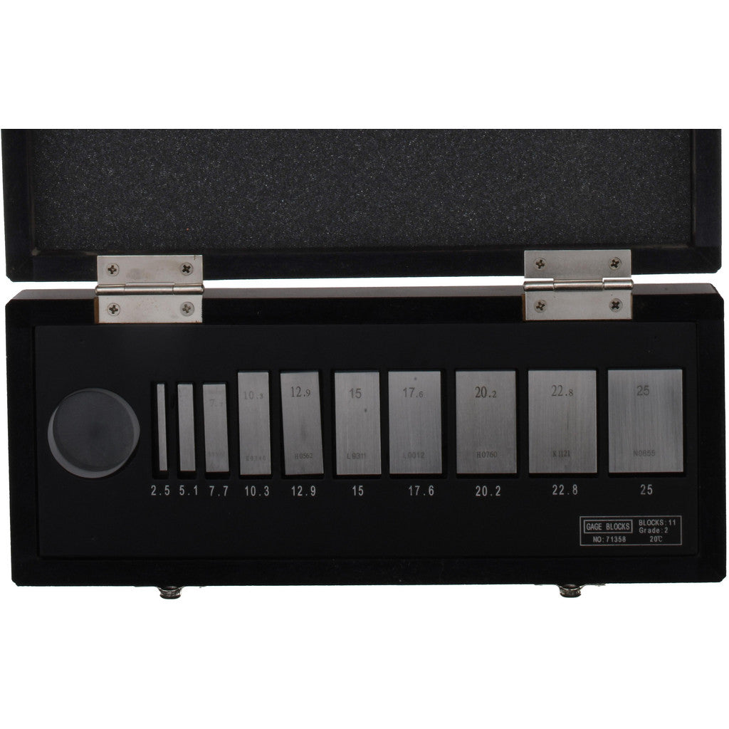 SPI 11-350-6 SPI Gage Block Set: 2.50 to 25.00 mm, 10 Pc, AS-2 Grade, Steel (11-350-6)