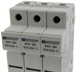 Marathon Special Products Fuseblocks & Holders 6SC30A4C - Fuseblock, 4-P, 30A/600V, CC, DIN (6SC30A4C)