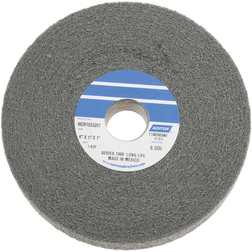 Norton 66261055201 Norton Deburring Wheel: 6" Dia, 1" Face Width, 1" Hole, 6 Density (66261055201)