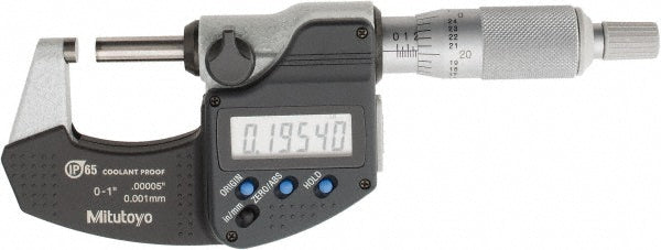 Mitutoyo 293-330-32 Mitutoyo Electronic Outside Micrometer: 0.00 mm to 1", Solid (293-330-32)