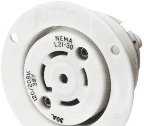 Bryant Electric Plugs & Receptacles 72230ER - Locking Devices, Industrial, Flanged Receptacle (72230ER)