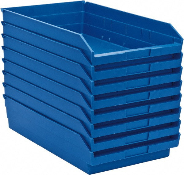 Quantum Storage QSB110BLCS Quantum Storage Polypropylene Hopper Shelf Bin: 11-1/8" - Pack of 8 (QSB110BLCS)