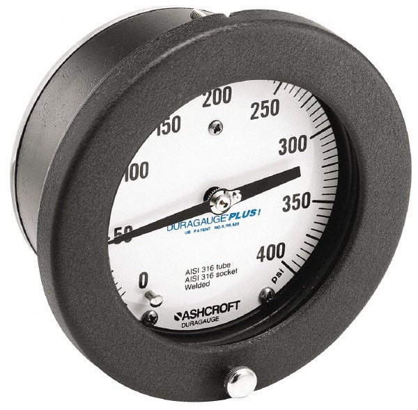 Ashcroft 93114XLL Ashcroft Pressure Gauge: 4-1/2" Dial Dia, 0 Min psi, 400 Max psi (93114XLL)