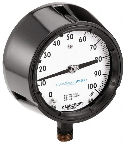 Ashcroft 95584XLL Ashcroft Pressure Gauge: 4-1/2" Dial Dia, 0 Min psi, 30 Max psi (95584XLL)
