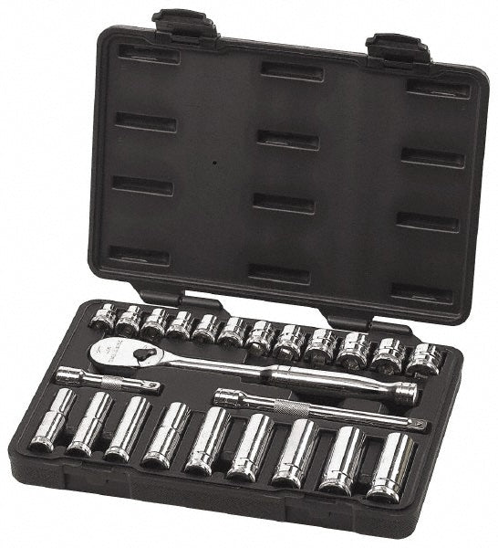 GEARWRENCH 80559 GEARWRENCH Socket Set: Deep Standard, 24 Pc, 3/8" Drive, 10.00 to 19.00 mm (80559)