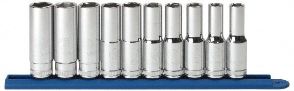 GEARWRENCH 80704 GEARWRENCH Socket Set: Deep, 10 Pc, 1/2" Drive, 10.00 to 19.00 mm (80704)