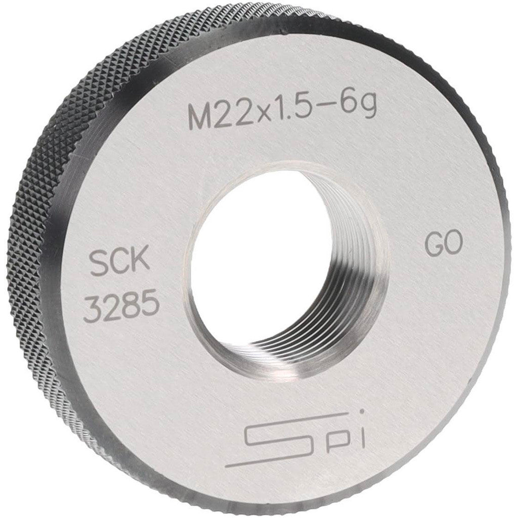 SPI 34-507-4 SPI Thread Ring Gage: M22x1.5 Thread, Metric, 6G Class of Fit, Go (34-507-4)