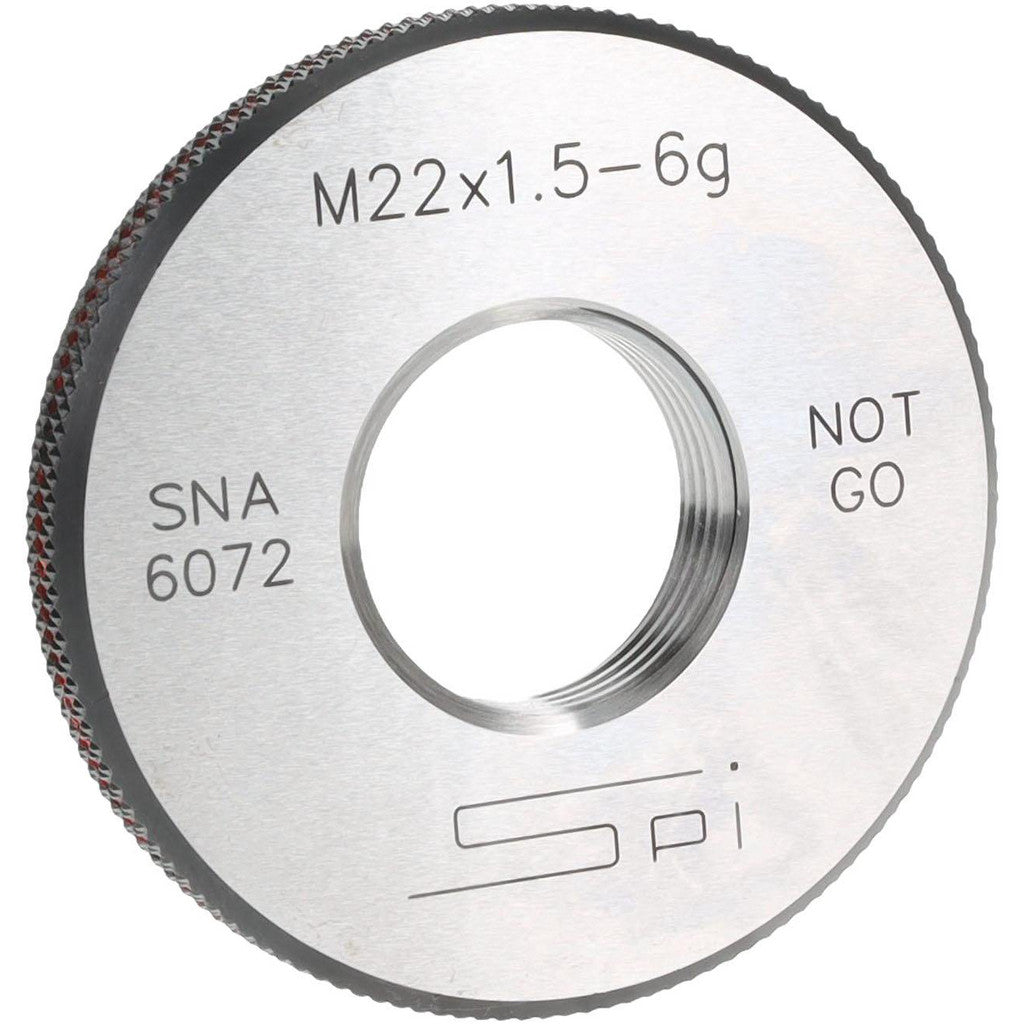 SPI 34-508-2 SPI Thread Ring Gage: M22x1.5 Thread, Metric, 6G Class of Fit, No Go (34-508-2)