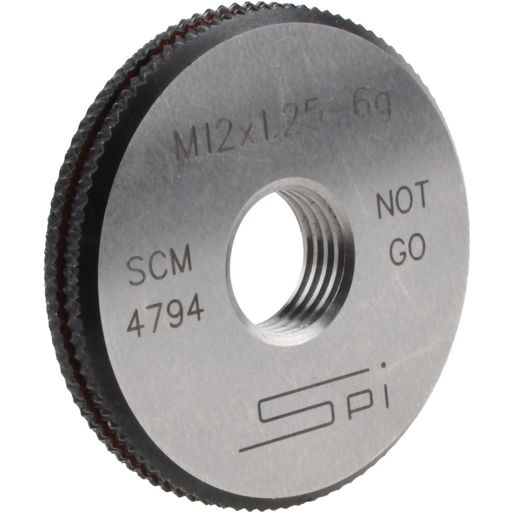 SPI 34-488-7 SPI Thread Ring Gage: M12x1.25 Thread, Metric, 6G Class of Fit, No Go (34-488-7)