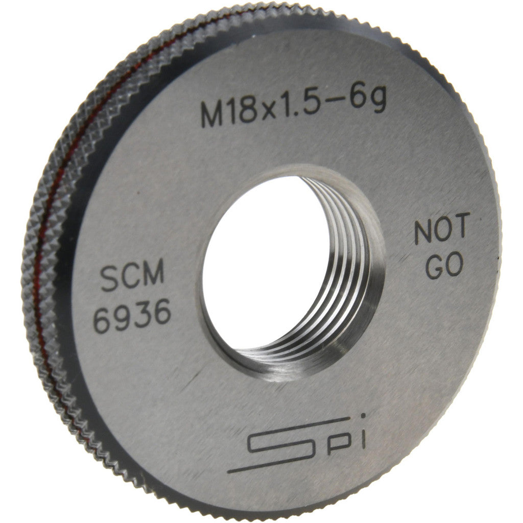 SPI 34-500-9 SPI Thread Ring Gage: M18x1.5 Thread, Metric, 6G Class of Fit, No Go (34-500-9)