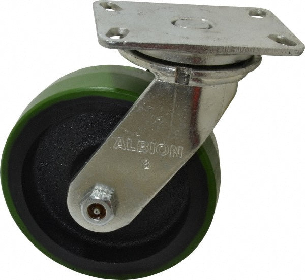 Albion 81PY08401S Albion Swivel Top Plate Caster: Polyurethane, 2,000 lb, 8" Dia (81PY08401S)