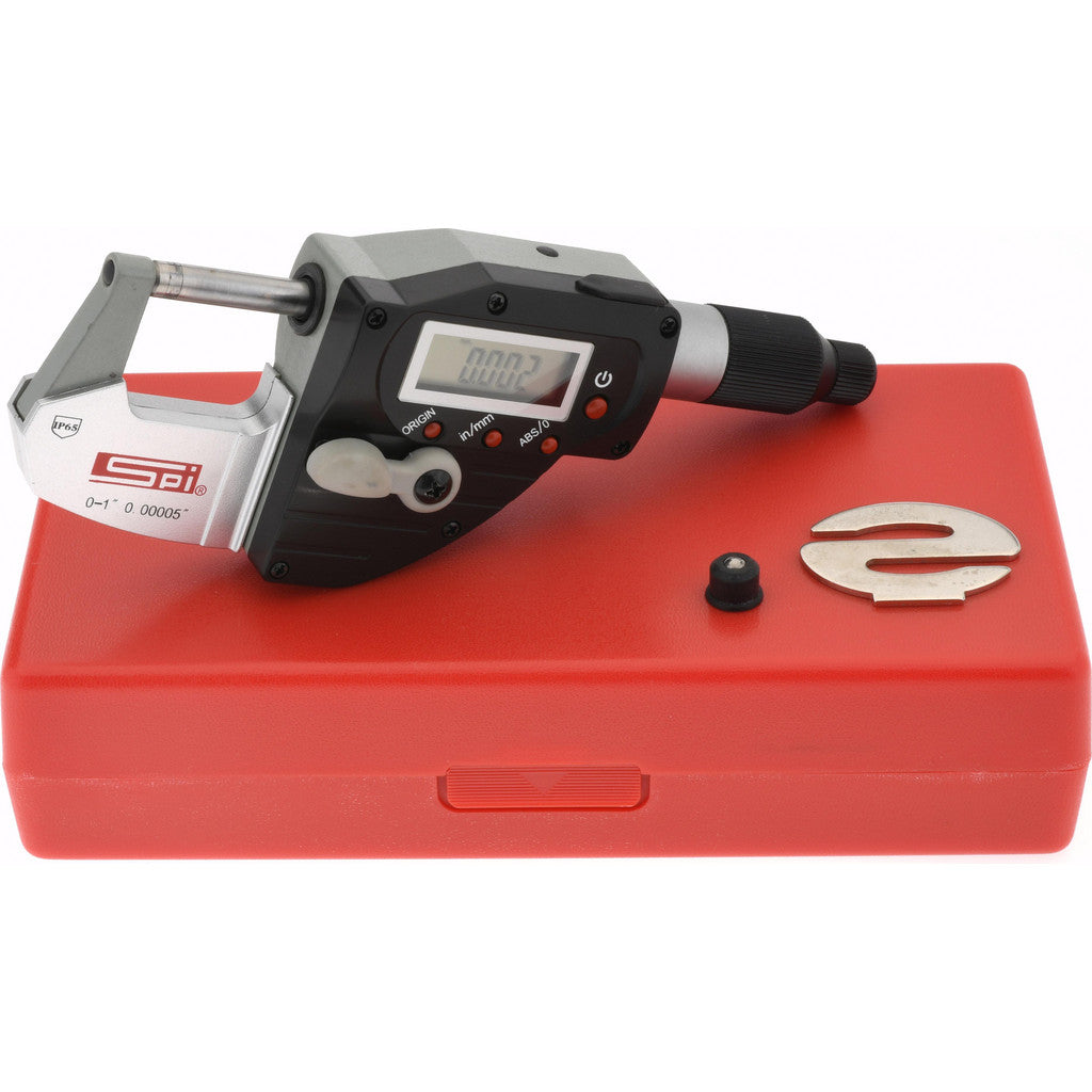 SPI 10-800-1 SPI Electronic Outside Micrometer: 0.00 mm to 1", IP65 (10-800-1)