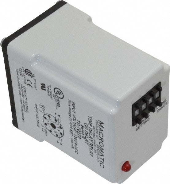 Macromatic TD-70222 Macromatic 8 Pin, 999 hr Delay, Multiple Range DPDT Time Delay Relay (TD-70222)