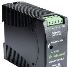 Wieland Power Supplies 81.000.6120.0 - Power Supply, 24VDC, 2.5A, 1Ph, 60W, Wipos (81.000.6120.0)