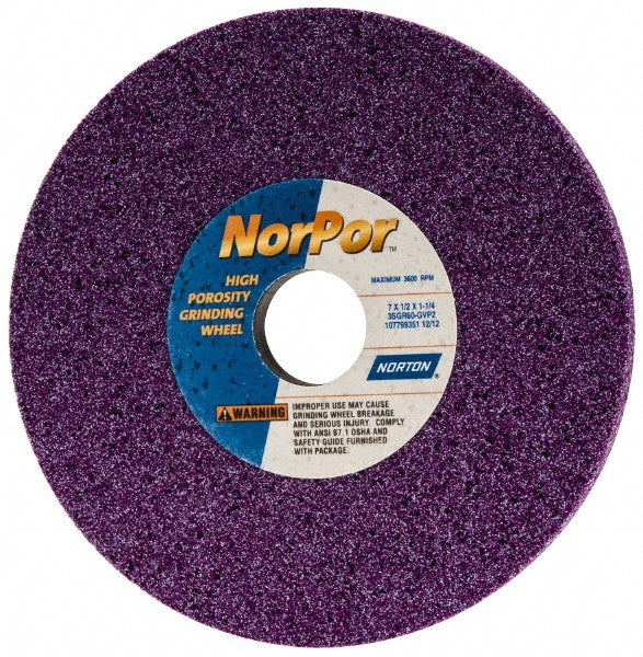 Norton 66252916212 Norton Surface Grinding Wheel: 7" Dia, 1/2" Thick, 1-1/4" Arbor (66252916212)