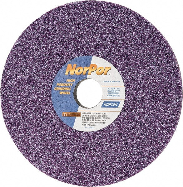Norton 66253019345 Norton Surface Grinding Wheel: 8" Dia, 1/2" Thick, 1-1/4" Arbor (66253019345)