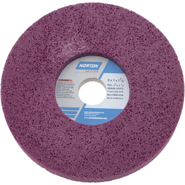 Norton 66253019366 Norton Surface Grinding Wheel: 8" Dia, 1" Thick, 1-1/4" Arbor, 46 (66253019366)