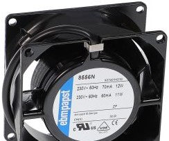 ebm-papst 8556N - FAN, 79MM SQ X 38MM DP 230VAC 36CFM 71MM C-C BALL (8556N)