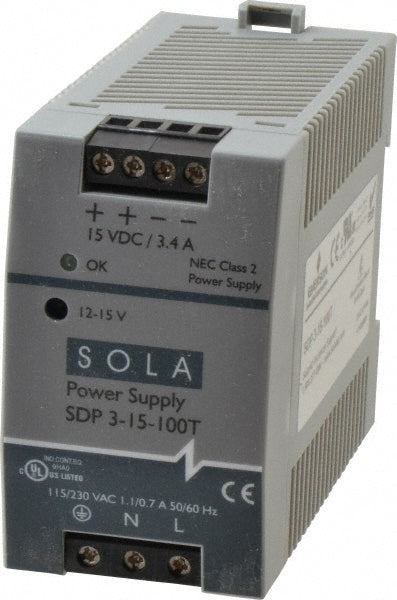 Sola/Hevi-Duty SDP3-15-100T Sola/Hevi-Duty 100 Watt, 4.2 to 3.4 Amp, 264 VAC, 375 VDC Input (SDP3-15-100T)