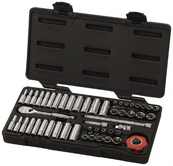 GEARWRENCH 80300 GEARWRENCH Socket Set: Deep Standard, 51 Pc, 1/4" Drive, 3/16 to 9/16" (80300)