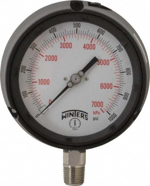 Winters PPC5070 Winters Pressure Gauge: 4-1/2" Dial Dia, 0 Min psi, 1000 Max psi (PPC5070)